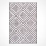Muhana Geometrik Gri Polyester Pamuk Tabanlı Makine Halısı - Görsel 2