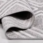 Muhana Geometrik Gri Polyester Pamuk Tabanlı Makine Halısı - Görsel 4