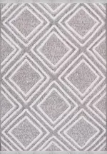 Muhana Geometrik Gri Polyester Pamuk Tabanlı Makine Halısı