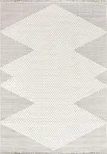 Fresno Modern Gri Polyester Pamuk Tabanlı Makine Halısı