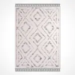 Satriano Geometrik Krem Polyester Loop ve Sisal İplikli Makine Halısı - Görsel 2