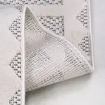 Espino Çizgili Beyaz Polyester Pamuk Tabanlı Makine Halısı - Görsel 3