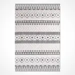 Sannita Geometrik Beyaz Polyester Loop ve Sisal İplikli Makine Halısı - Görsel 2