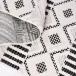 Sannita Geometrik Beyaz Polyester Loop ve Sisal İplikli Makine Halısı - Görsel 3