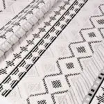 Sannita Geometrik Beyaz Polyester Loop ve Sisal İplikli Makine Halısı - Görsel 4