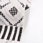 Sannita Geometrik Beyaz Polyester Loop ve Sisal İplikli Makine Halısı - Görsel 5