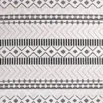 Sannita Geometrik Beyaz Polyester Loop ve Sisal İplikli Makine Halısı