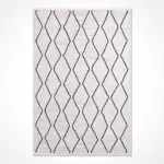 Carovilli Modern Beyaz Polyester Loop ve Sisal İplikli Makine Halısı - Görsel 2