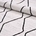 Carovilli Modern Beyaz Polyester Loop ve Sisal İplikli Makine Halısı - Görsel 3