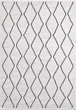 Carovilli Modern Beyaz Polyester Loop ve Sisal İplikli Makine Halısı