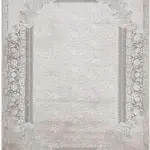 Lubin Çerçeveli Bej Viskon ve Akrilik Makine Halısı