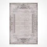 Lubin Çerçeveli Bej Viskon ve Akrilik Makine Halısı - Görsel 2