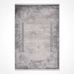 Havel Çerçeveli Gri Viskon ve Akrilik Makine Halısı - Görsel 2