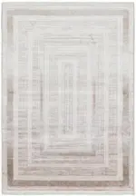 Lohmar Çerçeveli Bej Viskon ve Akrilik Makine Halısı