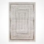 Lohmar Çerçeveli Bej Viskon ve Akrilik Makine Halısı - Görsel 2