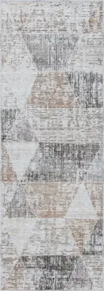 Moysi Geometrik Krem Polyester ve Pamuklu Yıkanabilir Kaydırmaz Taban Dijital Baskı Halı - Görsel 3