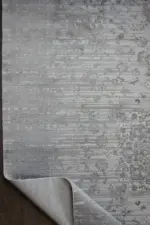 Durham Çerçeveli Krem Gri Göbekli Akrilik Makine Halısı - Görsel 4