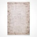 Kassel Modern Krem Triko Akrilik Pamuk Tabanlı Makine Halısı - Görsel 2