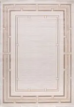 Harz Çerçeveli Krem Triko Akrilik Pamuk Tabanlı Makine Halısı