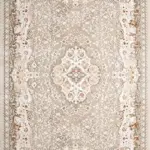 Lügde Klasik Göbekli Krem Triko Akrlik Pamuk Tabanlı Makine Halısı