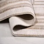 Harz Çerçeveli Krem Triko Akrilik Pamuk Tabanlı Makine Halısı - Görsel 4