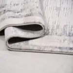 Leimen Modern Gri Triko Akrilik Pamuk Tabanlı Makine Halısı - Görsel 5