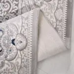 Mudau Klasik Göbekli Gri Triko Akrilik Pamuk Tabanlı Makine Halısı - Görsel 3