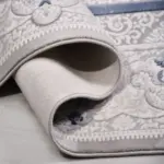 Mudau Klasik Göbekli Gri Triko Akrilik Pamuk Tabanlı Makine Halısı - Görsel 4