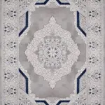 Mudau Klasik Göbekli Gri Triko Akrilik Pamuk Tabanlı Makine Halısı