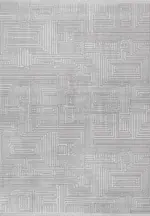 Buchen Modern Gri Triko Akrilik Pamuk Tabanlı Makine Halısı