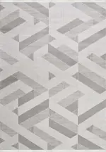 Vellmar Çerçeveli Gri Triko Akrilik Pamuk Tabanlı Makine Halısı