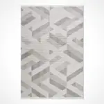 Vellmar Çerçeveli Gri Triko Akrilik Pamuk Tabanlı Makine Halısı - Görsel 2