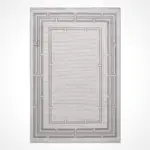 Nieste Çerçeveli Gri Triko Akrilik Pamuk Tabanlı Makine Halısı - Görsel 2