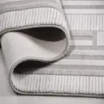 Nieste Çerçeveli Gri Triko Akrilik Pamuk Tabanlı Makine Halısı - Görsel 4