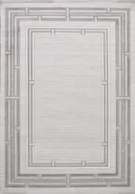 Nieste Çerçeveli Gri Triko Akrilik Pamuk Tabanlı Makine Halısı