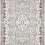 Breuna Klasik Gri Göbekli Triko Akrilik Pamuk Tabanlı Makine Halısı