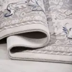 Breuna Klasik Gri Göbekli Triko Akrilik Pamuk Tabanlı Makine Halısı - Görsel 4