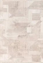 Moricone Modern Bej Triko Akrilik Pamuk Tabanlı Makine Halısı