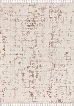 Fraga Modern Bej Polyester Pamuk Tabanlı Makine Halısı