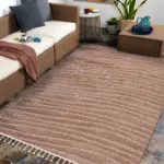 Monzon Modern Kahverengi Polyester Pamuk Tabanlı Makine Halısı - Görsel 6