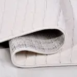 Granen Modern Beyaz Polyester Pamuk Tabanlı Makine Halısı - Görsel 4