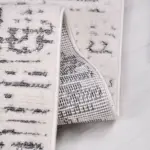 Binefar Modern Beyaz Gri Polyester Pamuk Tabanlı Makine Halısı - Görsel 3