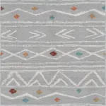 Sarria Geometrik Gri Polyester ve Pamuklu Yıkanabilir Kaydırmaz Taban Dijital Baskı Halı - Görsel 5