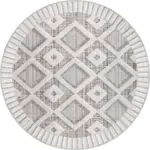 Venezia Geometrik Beyaz Polyester ve Pamuklu Yıkanabilir Kaydırmaz Taban Dijital Baskı Halı - Görsel 7