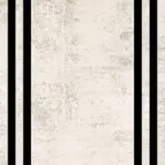 Mintorno Çerçeveli Bej Polyester ve Pamuklu Kaydırmaz Tabanlı Dijital Baskı Halı