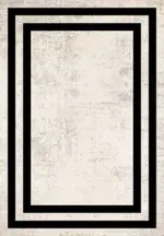 Mintorno Çerçeveli Bej Polyester ve Pamuklu Kaydırmaz Tabanlı Dijital Baskı Halı