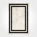 Mintorno Çerçeveli Bej Polyester ve Pamuklu Kaydırmaz Tabanlı Dijital Baskı Halı - Görsel 2