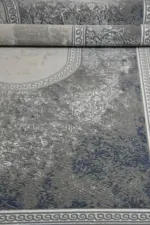 Arsac Çerçeveli Göbekli Gri Polyester Makine Halısı - Görsel 5