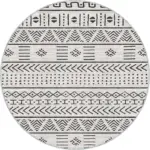 Guina Geometrik Beyaz Polyester ve Pamuklu Yıkanabilir Kaydırmaz Taban Dijital Baskı Halı - Görsel 7