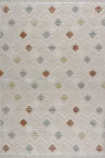 Sees Modern Krem Polyester Makine Halısı